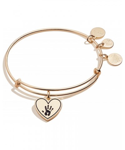 Forever Touched My Heart Expandable Wire Bangle, Shiny Antique Gold Finish, Black Charm, 2 inches to 3.5 inches $20.67 Bracelets