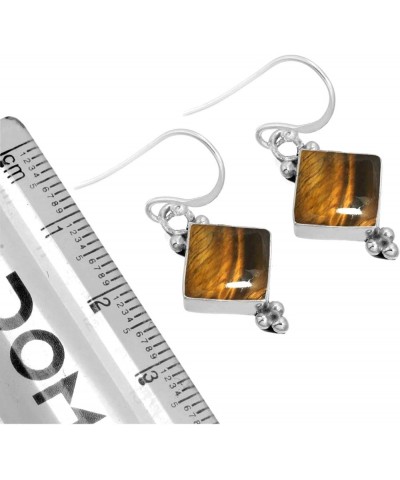 925 Sterling Silver Handmade Drop Dangle Earring for Women Gemstone Costume Silver Jewelry for Gift (98557_E) Tiger Eye $21.7...