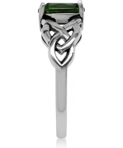 1.15ct. Green Chrome Diopside 925 Sterling Silver Celtic Knot Solitaire Ring $23.39 Rings