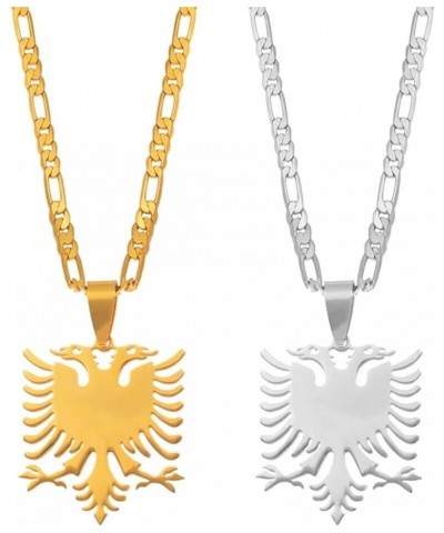 Albanian Eagle Necklace - Albania Eagle Necklace - Polish Eagle Necklace - Albania Eagle Pendant Necklaces Gold Color & Silve...