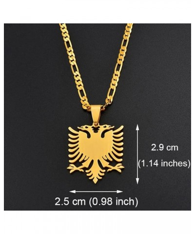 Albanian Eagle Necklace - Albania Eagle Necklace - Polish Eagle Necklace - Albania Eagle Pendant Necklaces Gold Color & Silve...