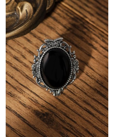 Gothic Boho Retro Black Statement Ring, Gothic Rings, Goth Rings, Boho Rings, Vintage Rings,Costume Jewelry, Christmas New Ye...