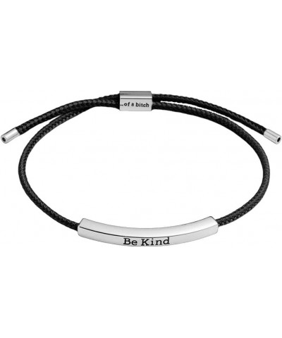 Be Kind of a Bitch Tube Bracelet, Adjustable Braided Rope Handmade Engraved Inspirational Bracelet,Adjustable Hand Braided Wr...