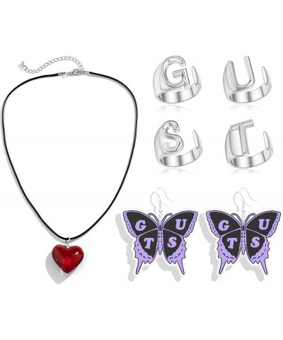 Olivia G-U-T-S Earrings Acrylic Purple Butterfly Earrings Inspired Earrings Music Fans Jewelry Gifts for Women Girls Olivia M...