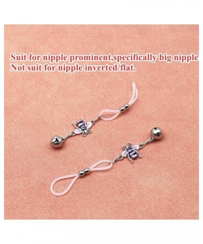 Nipple Rings Non Piercing Nipple Noose Bee Bells Pearls Nipple Chain Fake Nipple Piercing Jewelry 1 $6.47 Body Jewelry