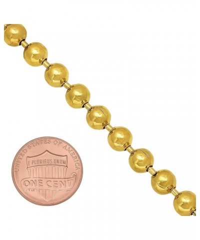 1mm-6mm 14k Yellow Gold Plated Ball Military Chain Necklace or Bracelet 7.0 Inches 6.5mm Bracelet $15.51 Bracelets