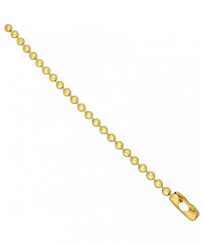 1mm-6mm 14k Yellow Gold Plated Ball Military Chain Necklace or Bracelet 7.0 Inches 6.5mm Bracelet $15.51 Bracelets