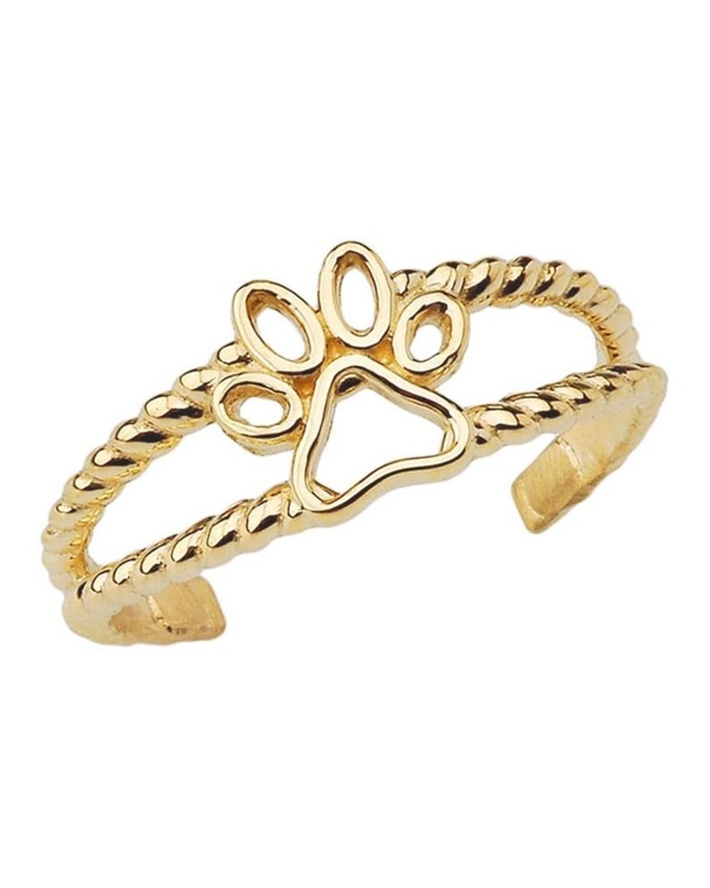 Fine 10k Yellow Gold Dog Paw Print Double Rope Toe Ring $39.10 Body Jewelry