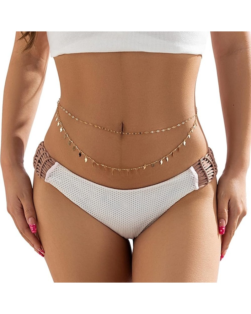 Sexy Bikini Waist Chain Simple Bikini Belly Chains Summer Body Chain Beach Body Accessories Jewelry for Women Girls Gold $7.2...