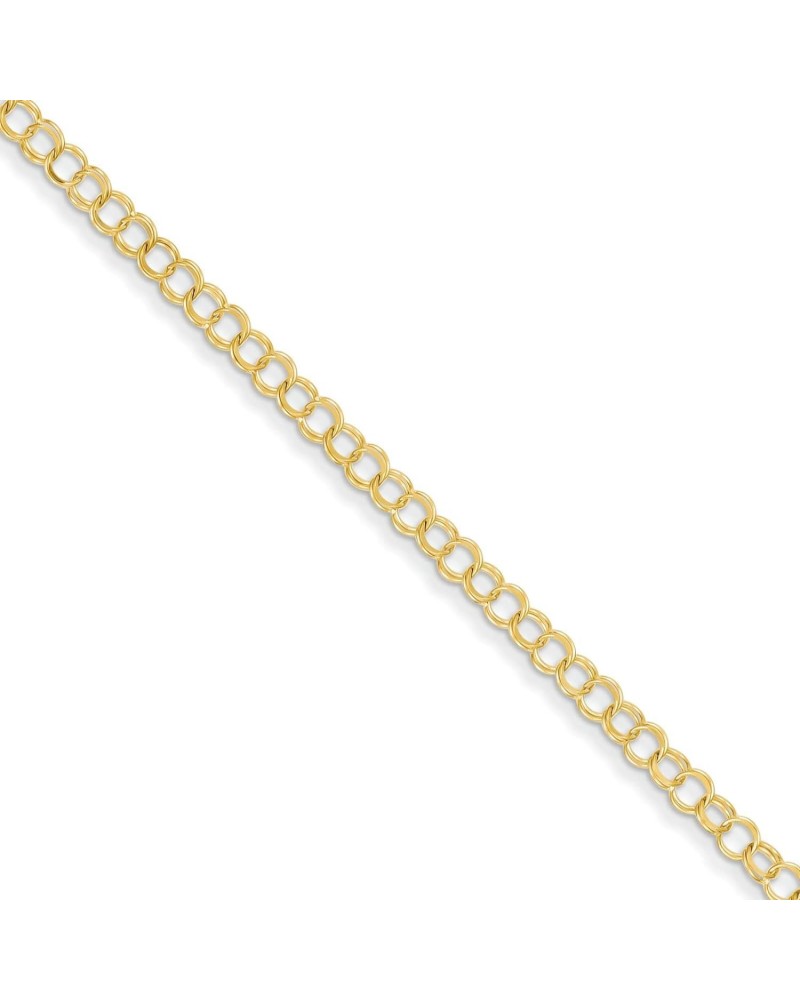 14K Gold Double Link Charm Bracelet 8" x 4mm $129.71 Bracelets