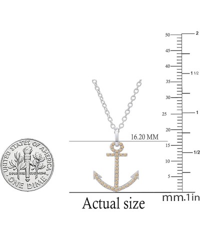 Ladies Anchor Pendant (Silver Chain Included), Available In Round Diamonds, Gemstones & Metal in 10K/14K/18K Gold & 925 Sterl...