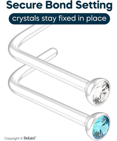 6pcs 20g Clear Nose Stud Set for Women & Men 2mm Crystal (choose COLOR) Aqua $6.89 Body Jewelry