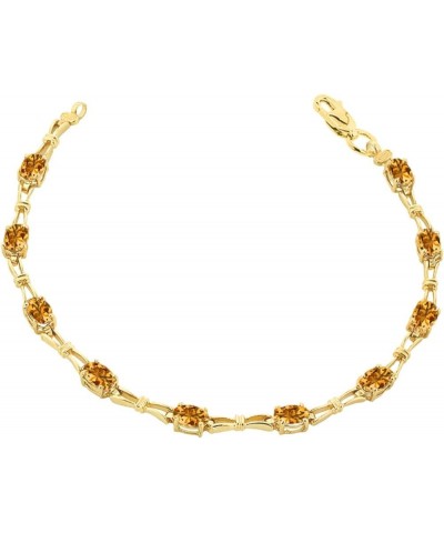 Dazzling 10k Yellow Gold Personalized Genuine Birthstone Tennis Bracelet 8.0 Inches Citrine $144.39 Bracelets