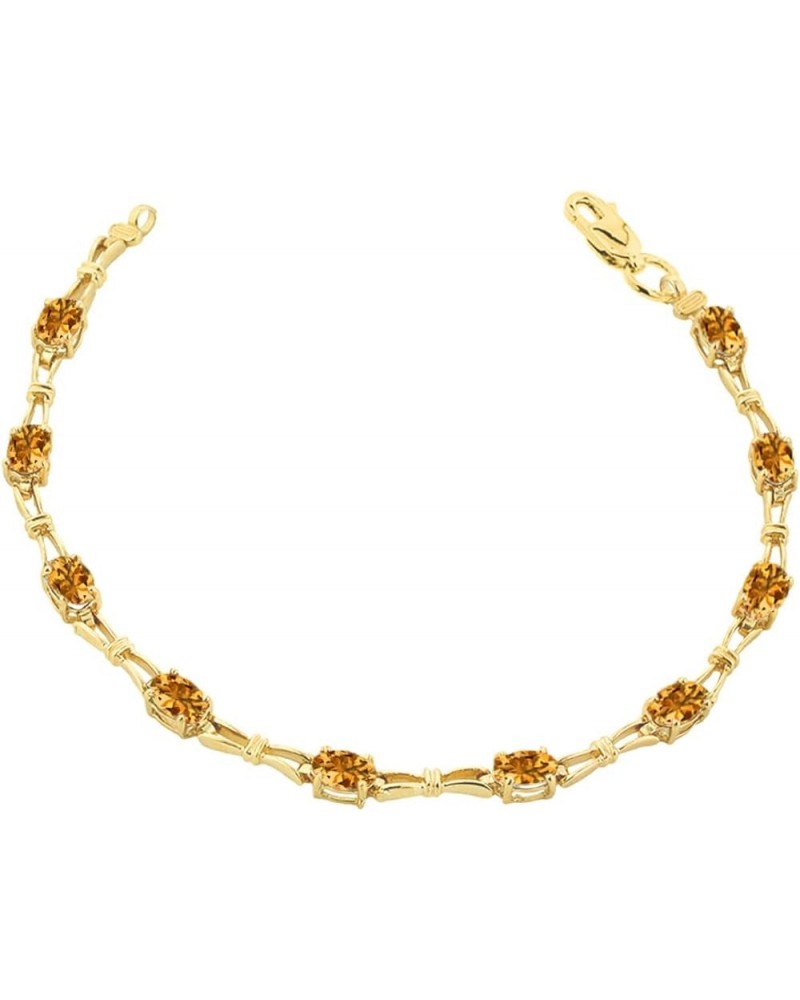 Dazzling 10k Yellow Gold Personalized Genuine Birthstone Tennis Bracelet 8.0 Inches Citrine $144.39 Bracelets