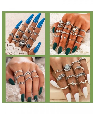 95Pcs Vintage Silver Knuckle Rings Set for Women Girls Teen, Bohemian Stackable Joint Finger Midi Rings Jewelry Set Pack $9.8...