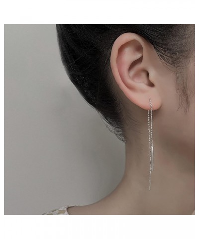 Threader Earrings with Cuff for Women Long Chain Tassel Drop Dangle Earrings Ear Cuff Earrings for Women Gold Chain Earrings ...