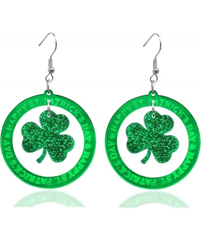 St. Patrick's Day Earrings for Women Irish Shamrock Dangle Earrings Green Clover Hat Shape Drop Earrings for Women Girls St P...