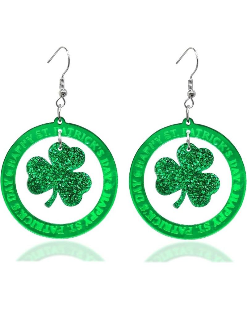 St. Patrick's Day Earrings for Women Irish Shamrock Dangle Earrings Green Clover Hat Shape Drop Earrings for Women Girls St P...