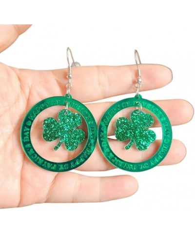 St. Patrick's Day Earrings for Women Irish Shamrock Dangle Earrings Green Clover Hat Shape Drop Earrings for Women Girls St P...