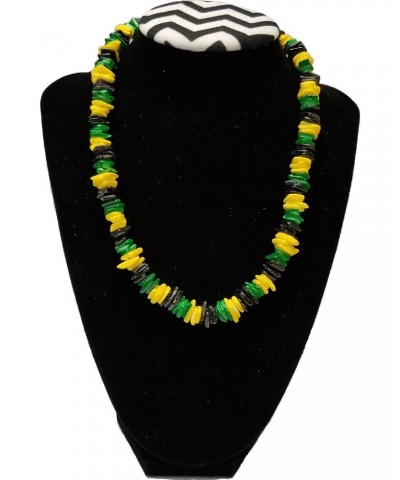 Jamaica Jamaican Rasta 18'' Rasta Stripe Clam Puka Chip Shells Necklace Tropical Necklace, Beach Neck Chain Choke Choker $9.4...