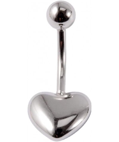 14G Heart Belly Button Ring for Women Girls Surgical Steel Curved Bar Barbell Belly Navel Piercing Studs Minimalist Dainty Bo...