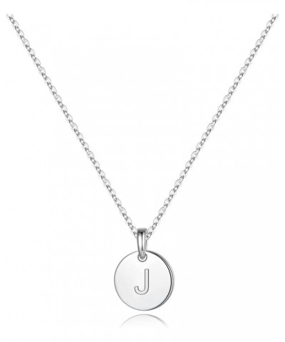 S925 Sterling Silver Initial Necklaces for Women Girls, Dainty Disc Letter Necklace Silver Initial Necklaces Tiny Hypoallerge...