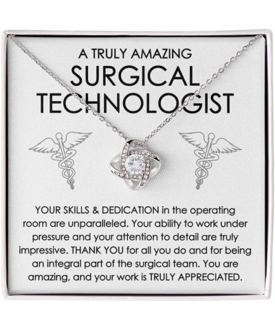 Surgical Technologist Necklace Silver Plated Love Knot Standard - Your Precision, Attention To Detail - Operating Room Techni...