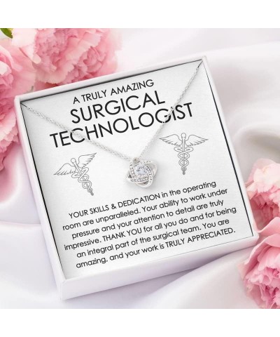 Surgical Technologist Necklace Silver Plated Love Knot Standard - Your Precision, Attention To Detail - Operating Room Techni...