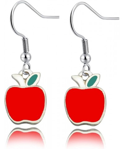 Fruit Earrings New Summer Jewelry Cute Tropical Fruit Pineapple Cherry Banana Earrings for Women Girls apple $7.75 Earrings