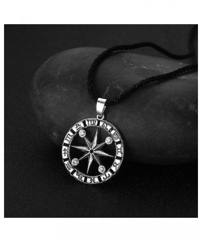 Zodiac Pendant Cubic Zircon Inlaid Astrology Charm Necklace Antique Gold Silver Plated for Women Mens Fashion Silver $5.39 Ne...