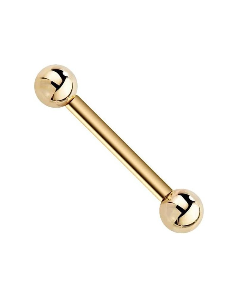 14K Gold Straight Barbell | USA Made Gold - Cartilage Earring 1/4" 18G 14K Yellow Gold $85.00 Body Jewelry