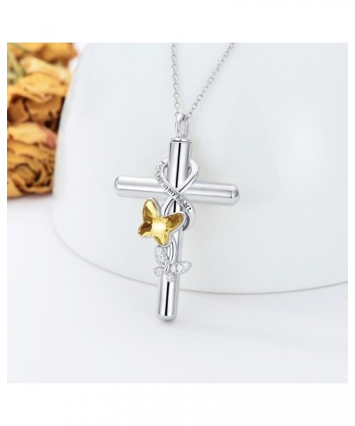 Cross Urn Necklace for Ashes 925 Sterling Silver Cremation Jewelry with Funnel Filler Kit Ashes Necklace for Human Women Girl...