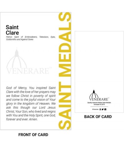 1" Saint Clare Medal with Prayer Card | Durable and Detailed Charm | Pendant Medal Carded with Prayer | Christian Jewelry $9....