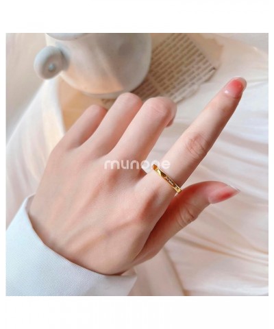 2mm Love Script Statement Ring 14K Gold Plated Titanium Stackable Comfort Ring for Women Girls Yellow Gold $10.39 Rings