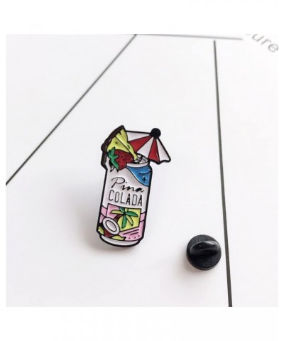 2 Pcs Fashion Cocktail Brooches For Women PINA COLADA Cartoon Beer Cocktail Cans Brooch Beverage Enamel Pin for Clothing Bags...