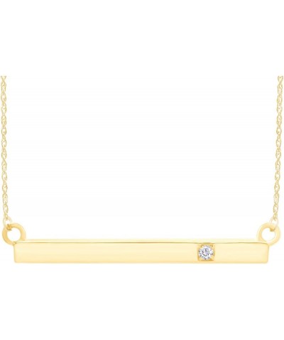Jewel Zone US Natural Diamond Bar Pendant Necklace 14k Gold Over Sterling Silver yellow-gold-plated-silver $29.92 Necklaces