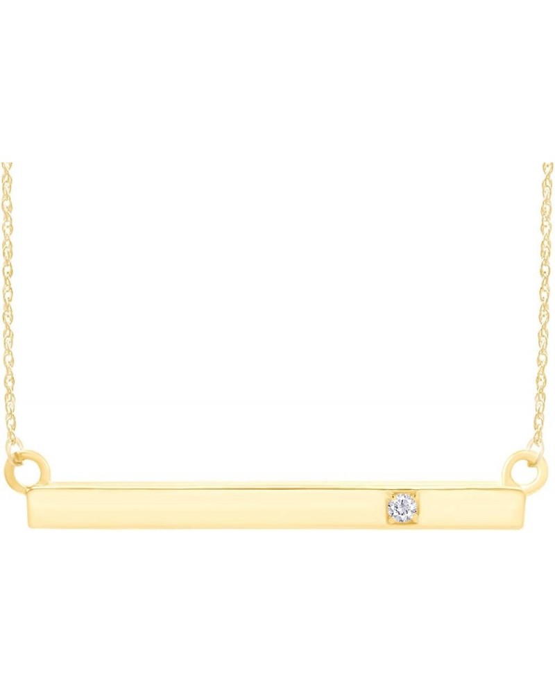 Jewel Zone US Natural Diamond Bar Pendant Necklace 14k Gold Over Sterling Silver yellow-gold-plated-silver $29.92 Necklaces