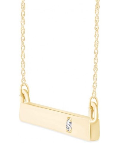 Jewel Zone US Natural Diamond Bar Pendant Necklace 14k Gold Over Sterling Silver yellow-gold-plated-silver $29.92 Necklaces