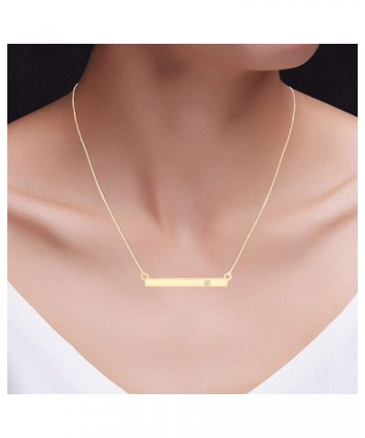 Jewel Zone US Natural Diamond Bar Pendant Necklace 14k Gold Over Sterling Silver yellow-gold-plated-silver $29.92 Necklaces