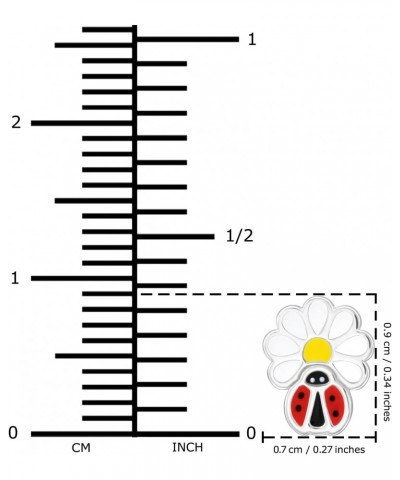 Hypoallergenic genuine 925 Sterling Silver Ear Studs Set - Ladybug, Daisy & Butterfly Stud Earrings with Comfort Fit Push Bac...