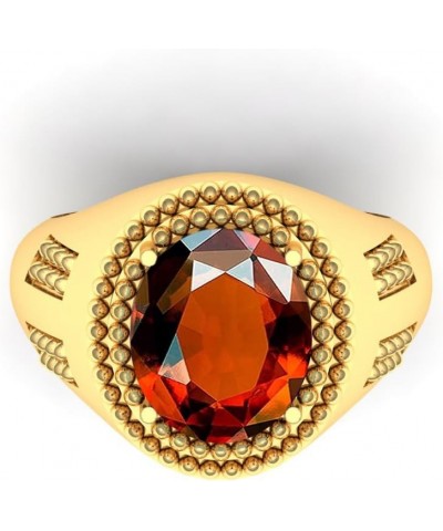 9.25 Carat Vintage Natural Red Garnet Gemstone Gold Plated Adjustable Ring For Women And Men $12.30 Rings