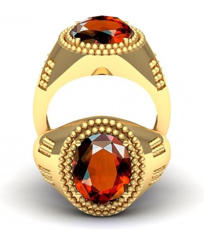 9.25 Carat Vintage Natural Red Garnet Gemstone Gold Plated Adjustable Ring For Women And Men $12.30 Rings