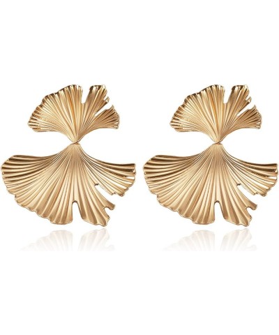 Bohemian Gold Elegant Flower Fashion Dangle Earring Cute Metal Flower Earrings Unique Chic 3D Large Flower Jewelry Gift for W...