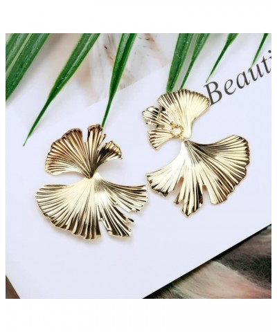 Bohemian Gold Elegant Flower Fashion Dangle Earring Cute Metal Flower Earrings Unique Chic 3D Large Flower Jewelry Gift for W...