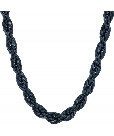 7mm Rope Chain Necklace 24k Real Gold Plated for Men and Women 24 inches 3 - Black $39.32 Necklaces