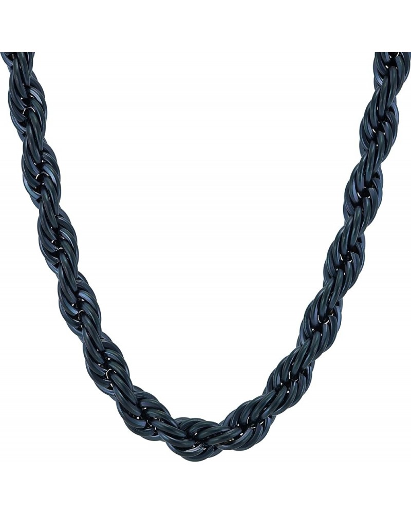 7mm Rope Chain Necklace 24k Real Gold Plated for Men and Women 24 inches 3 - Black $39.32 Necklaces