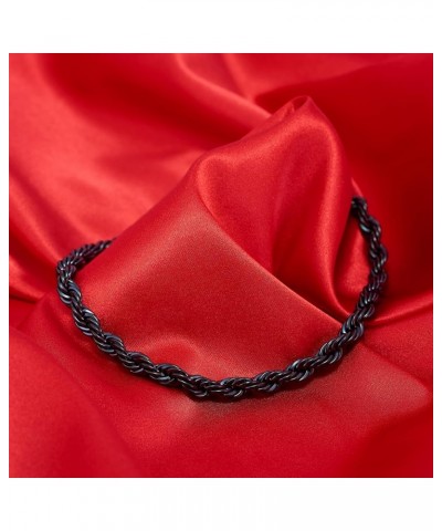 7mm Rope Chain Necklace 24k Real Gold Plated for Men and Women 24 inches 3 - Black $39.32 Necklaces