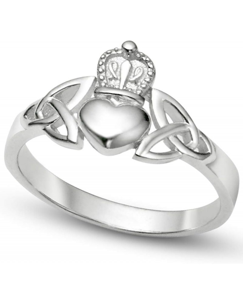 Nickel Free Sterling Silver Irish Claddagh Friendship and Love Band Celtic Ring w/Trinity Symbols $6.75 Rings