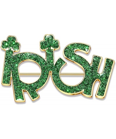 St.Patrick's Day Brooches for Women Glitter Shamrock Brooch Pins Green Hat Lucky Leaf IRISH Brooches Irish Holiday Costume Ac...