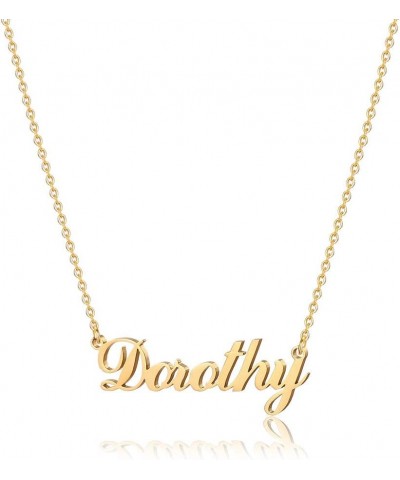 Gold Custom Name Necklace Personalized - 18K Gold Plated Personalized Name Necklaces for Women Girls Kids Teens, Plate Monogr...
